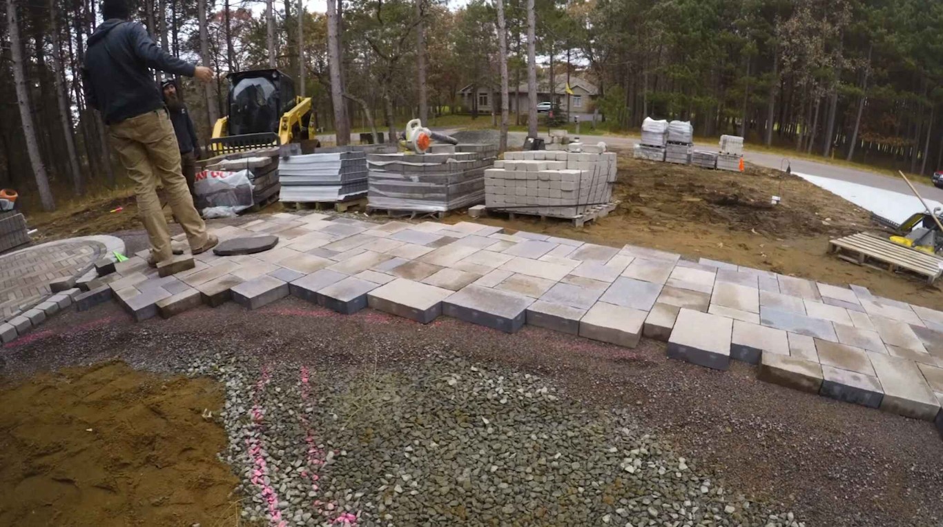 Professional hardscaping paver installation in progress in Compton, CA